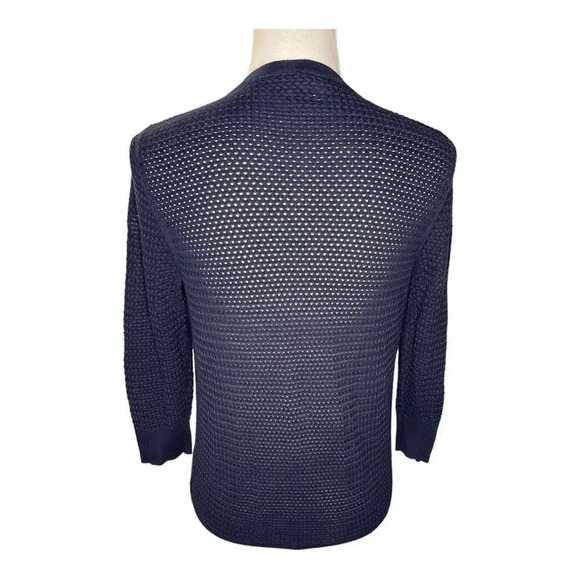 The Limited Women’s‎ Medium Navy Blue Open/Loose Knit 3/4 Sleeve Cardigan - Picture 2 of 4